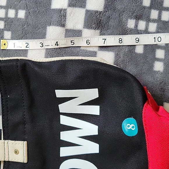 Kate Spade Limited Edition Red Black White Uptown Downtown Tote Bag Canvas - Picture 13 of 16